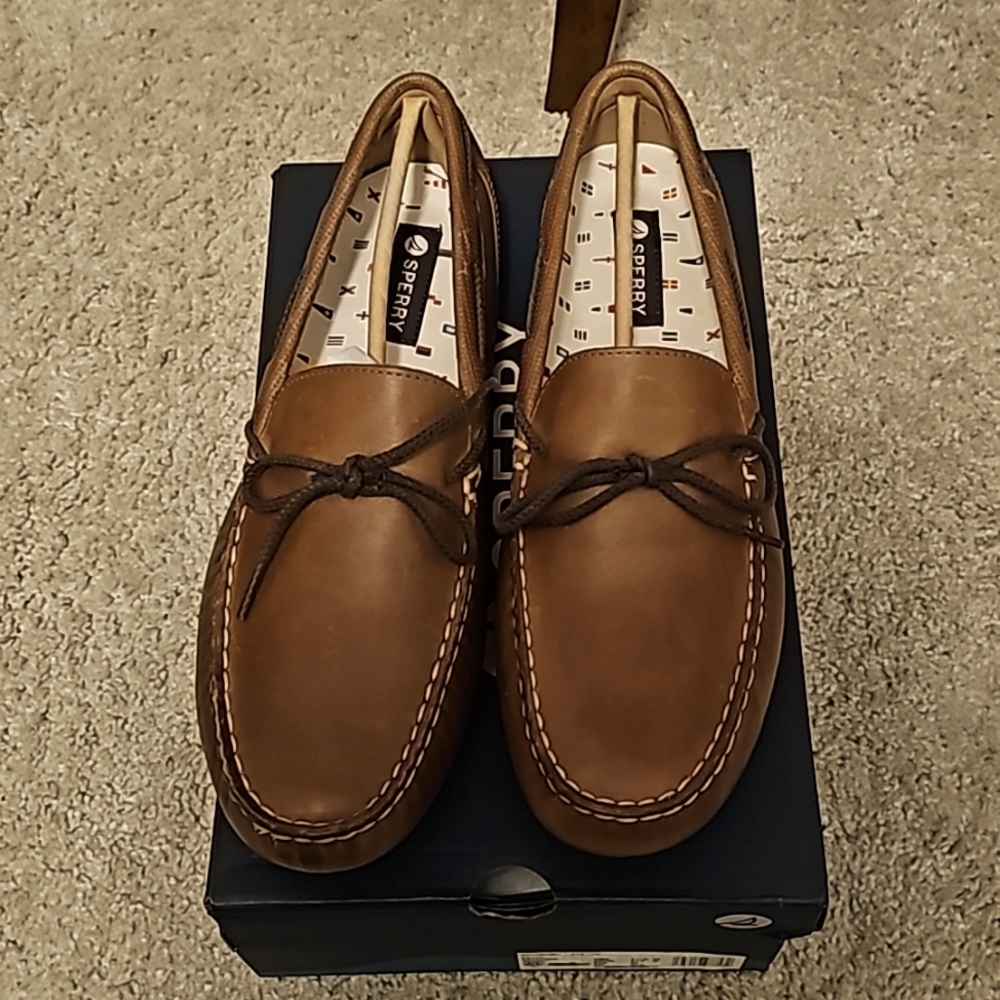 Sperry Davenport 1-Eye Tan Mens Bronze Leather Loafers sz 11.5M